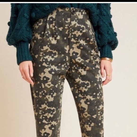 Anthropologie AMADI Floral Camo Trousers NWT - Picture 4 of 6